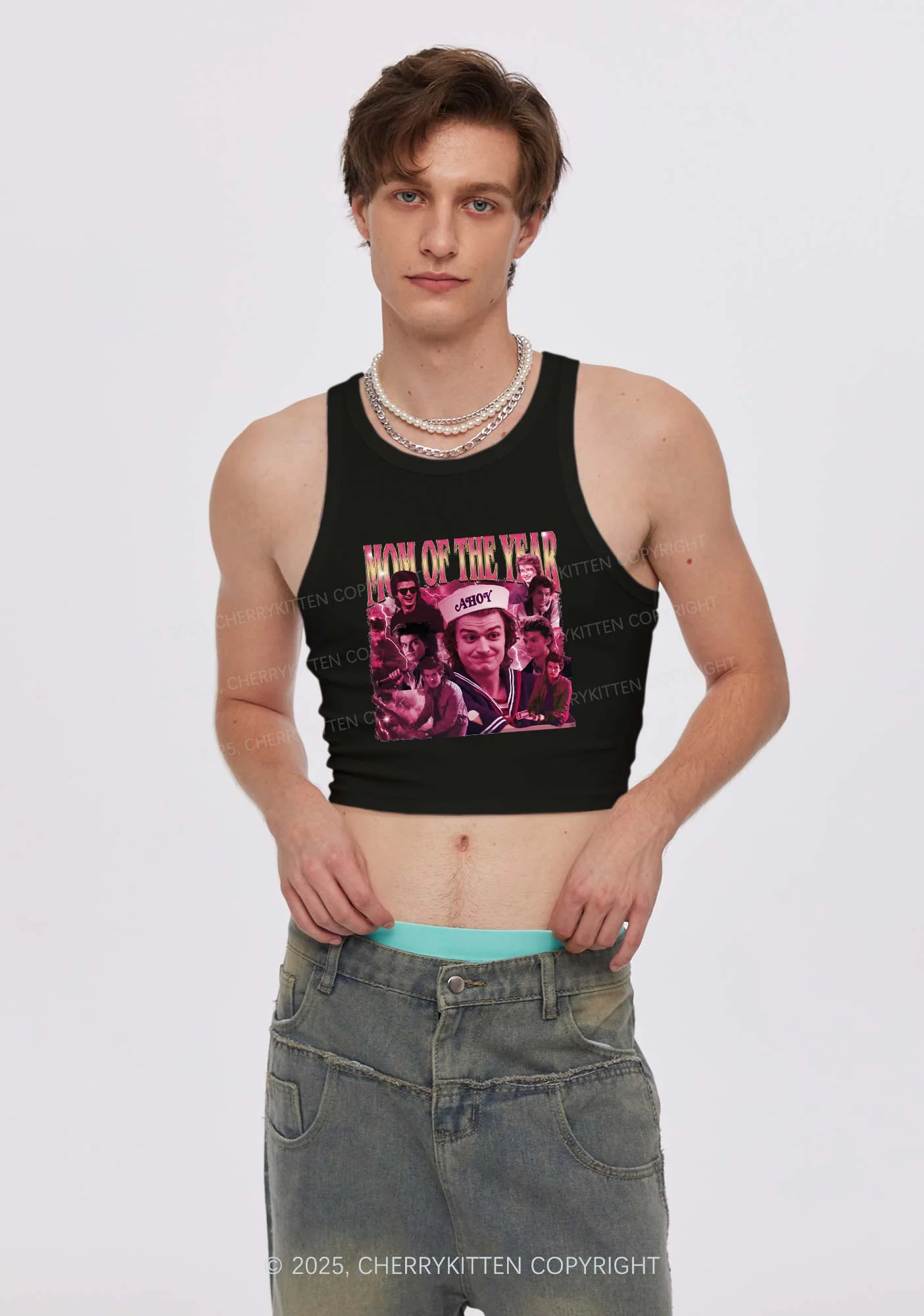 Mom Of The Year Y2K Crop Tank Top Cherrykitten - Image 2