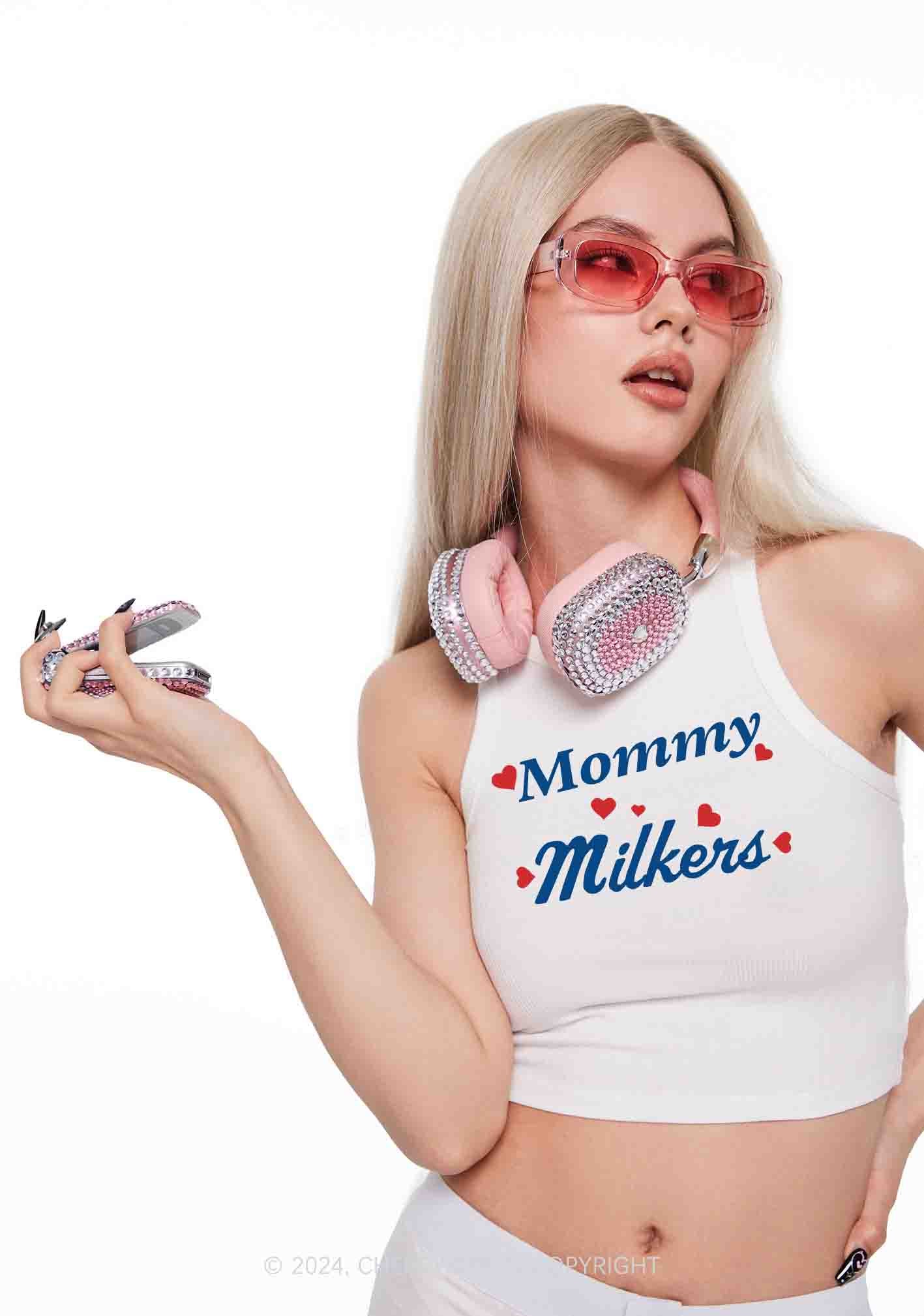 Mommy Milkers Y2K Crop Tank Top Cherrykitten - Image 2
