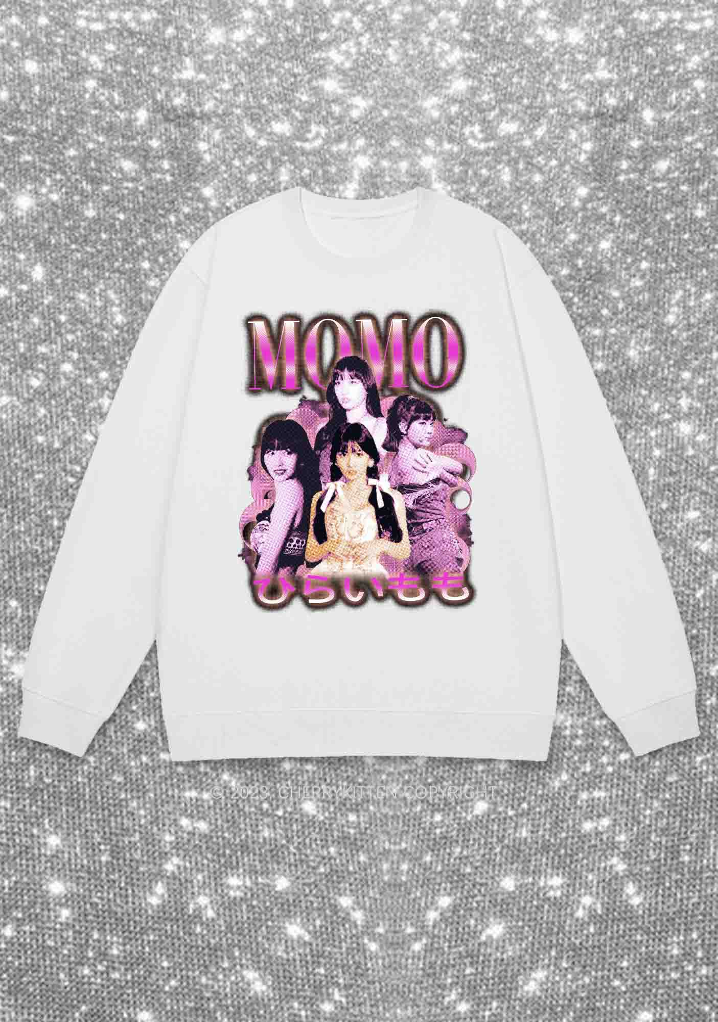 Momo Photos Kpop Y2K Sweatshirt Cherrykitten - Image 3