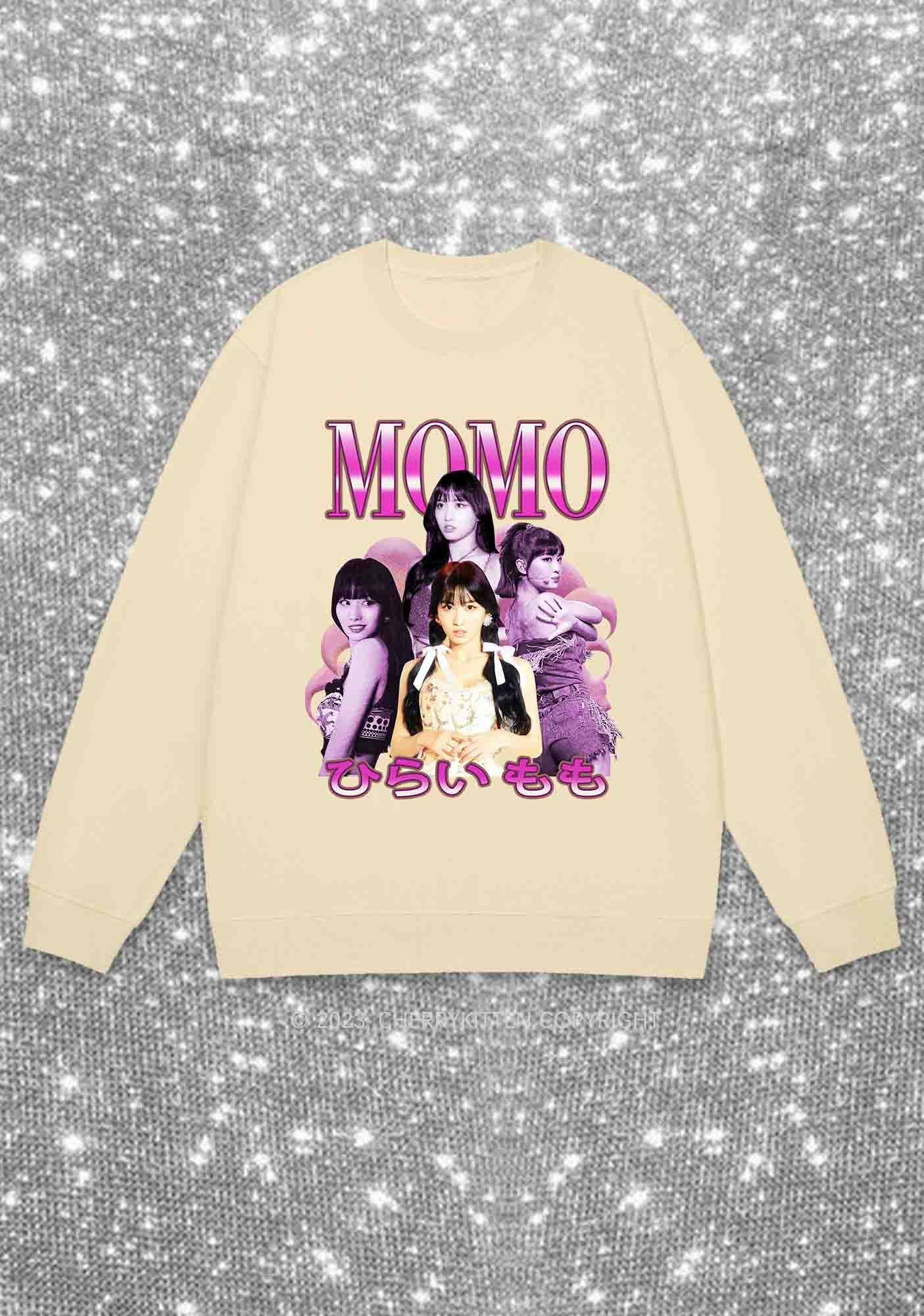 Momo Photos Kpop Y2K Sweatshirt Cherrykitten - Image 4