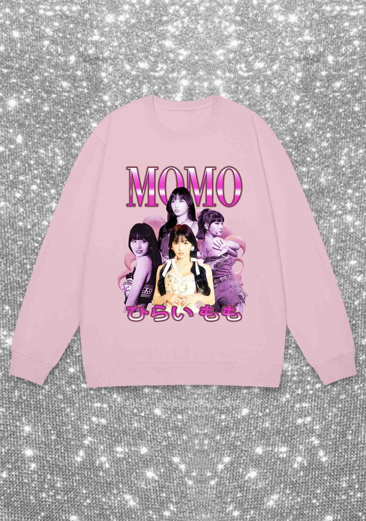 Momo Photos Kpop Y2K Sweatshirt Cherrykitten - Image 5