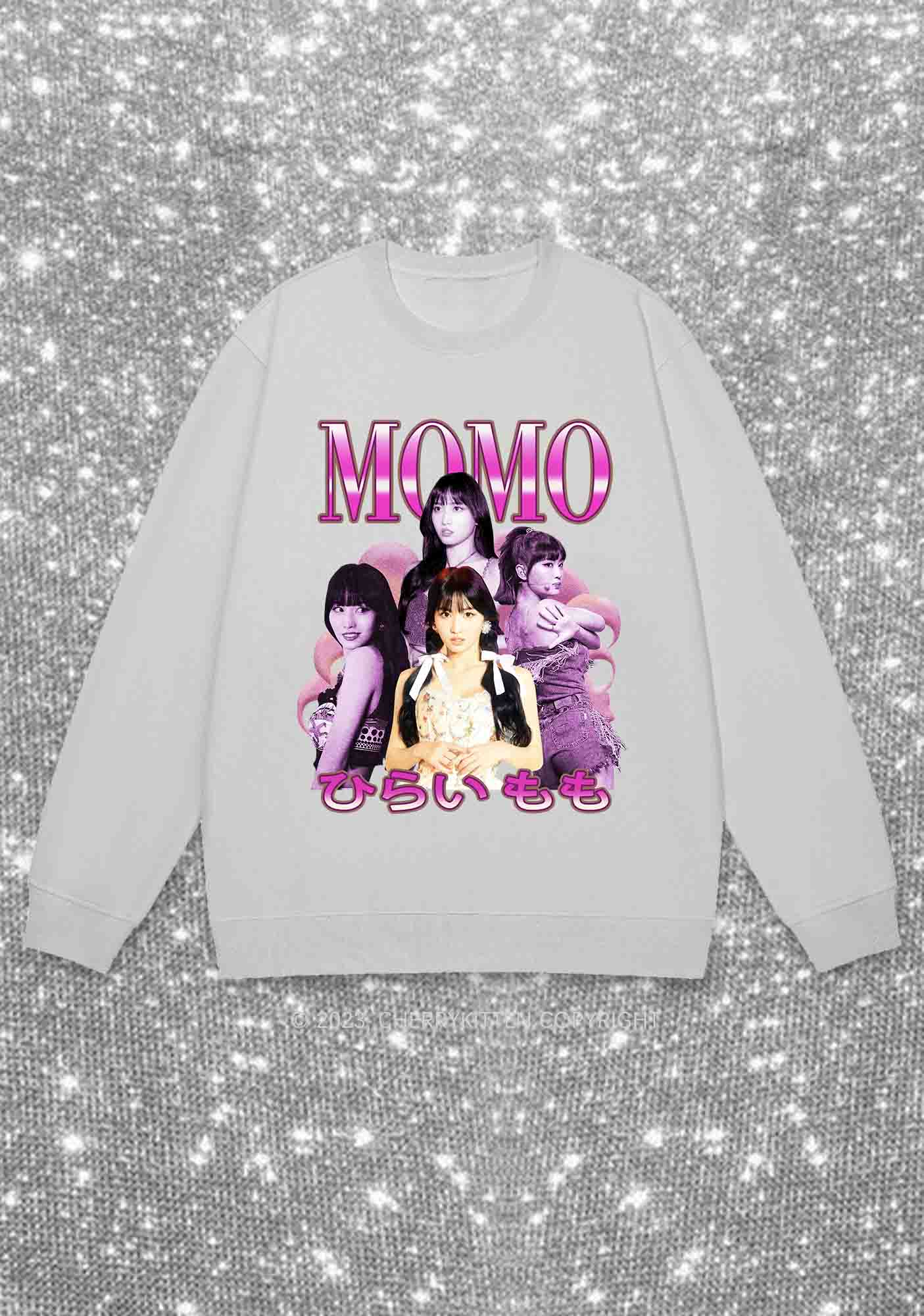 Momo Photos Kpop Y2K Sweatshirt Cherrykitten - Image 6