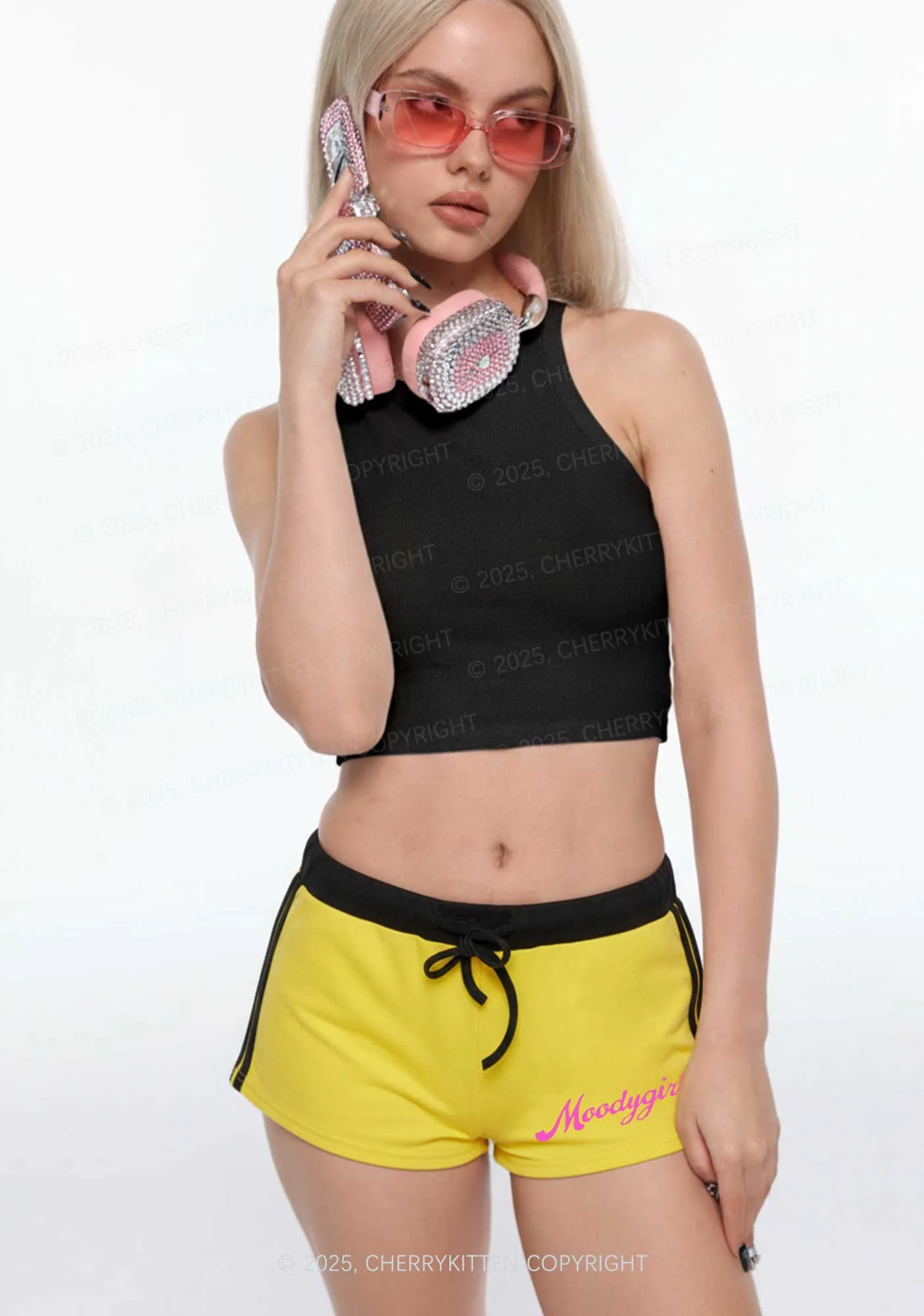 Moodygirl Y2K Drawstring Mini Shorts Cherrykitten - Image 2