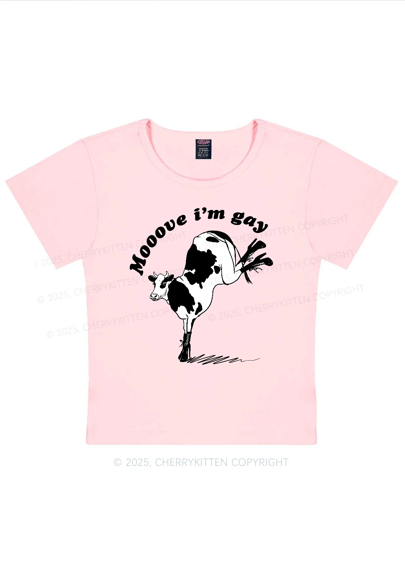 Mooove Im Gay Y2K Baby Tee Cherrykitten - Image 10