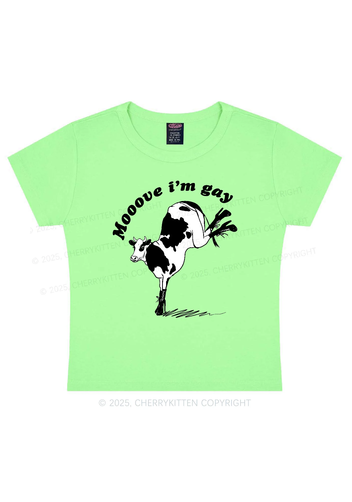 Mooove Im Gay Y2K Baby Tee Cherrykitten - Image 11