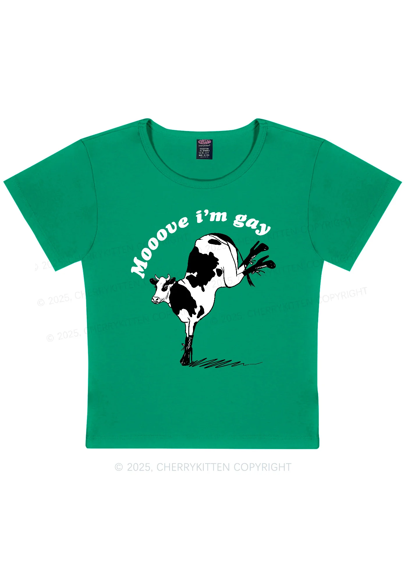 Mooove Im Gay Y2K Baby Tee Cherrykitten - Image 12
