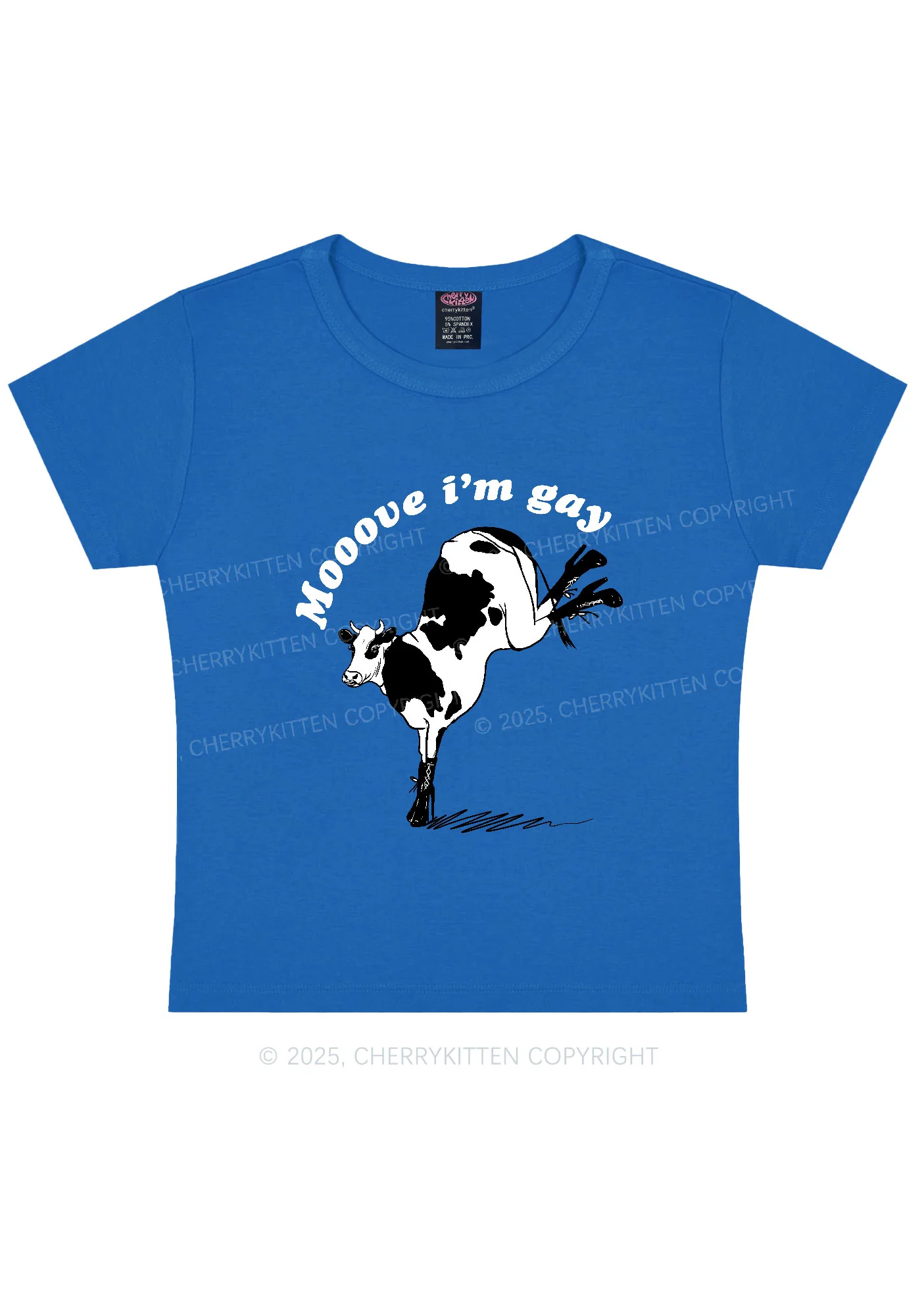 Mooove Im Gay Y2K Baby Tee Cherrykitten - Image 8