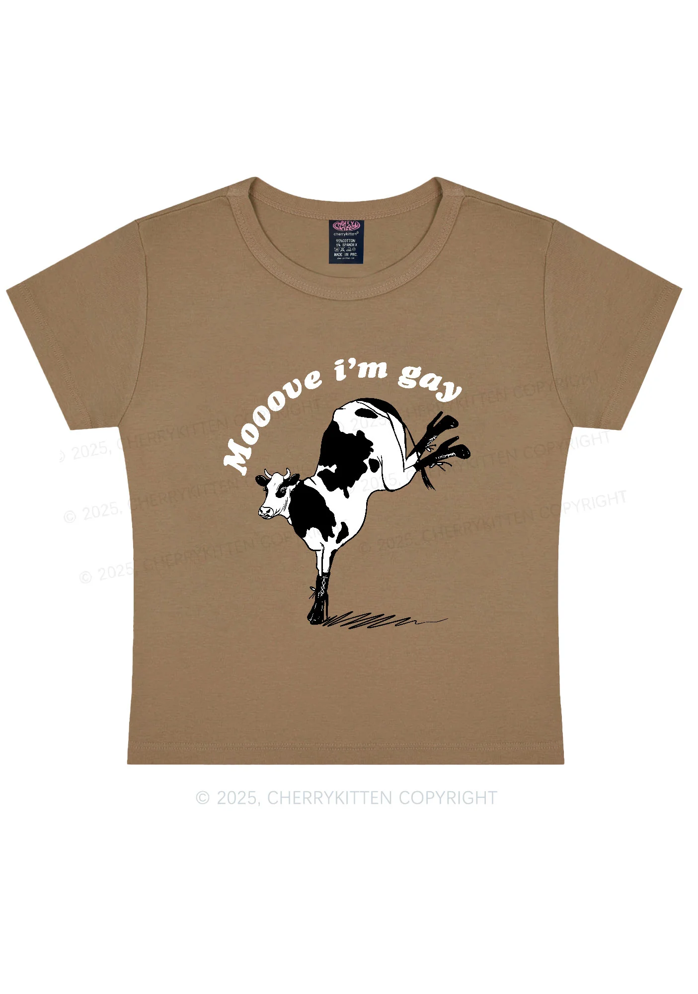 Mooove Im Gay Y2K Baby Tee Cherrykitten - Image 9