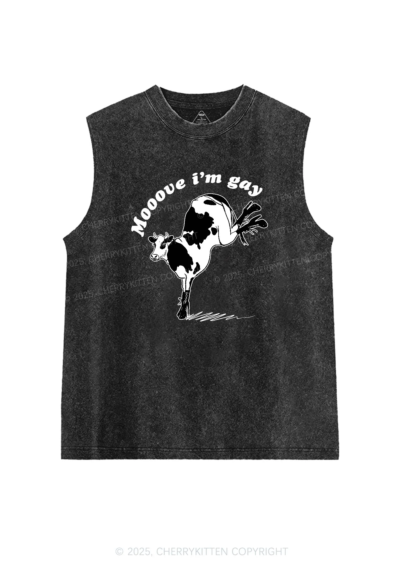 Mooove Im Gay Y2K Washed Tank Cherrykitten - Image 3