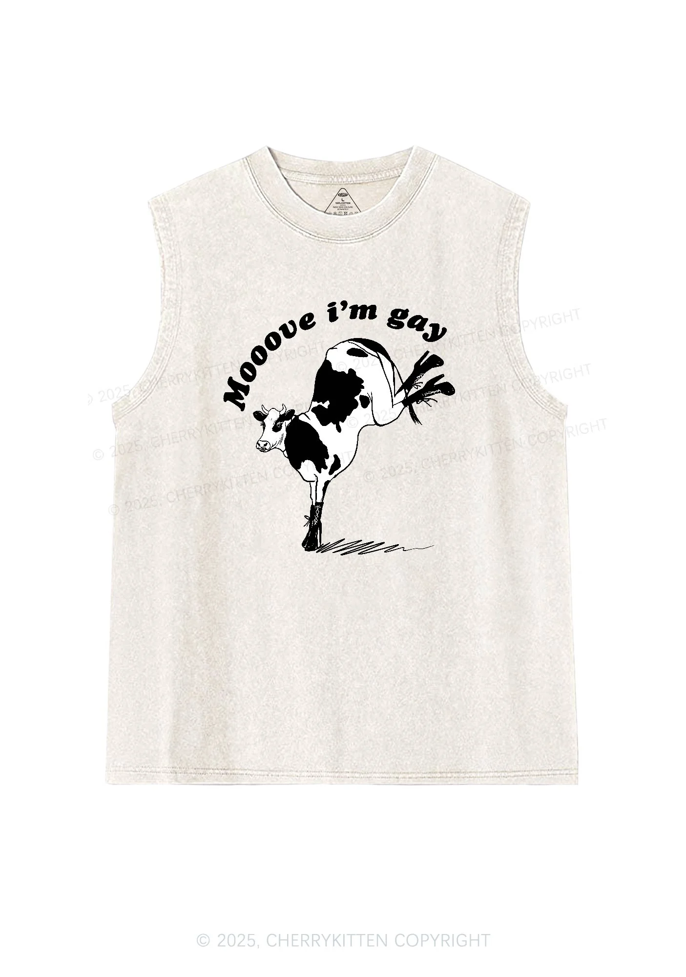 Mooove Im Gay Y2K Washed Tank Cherrykitten - Image 4