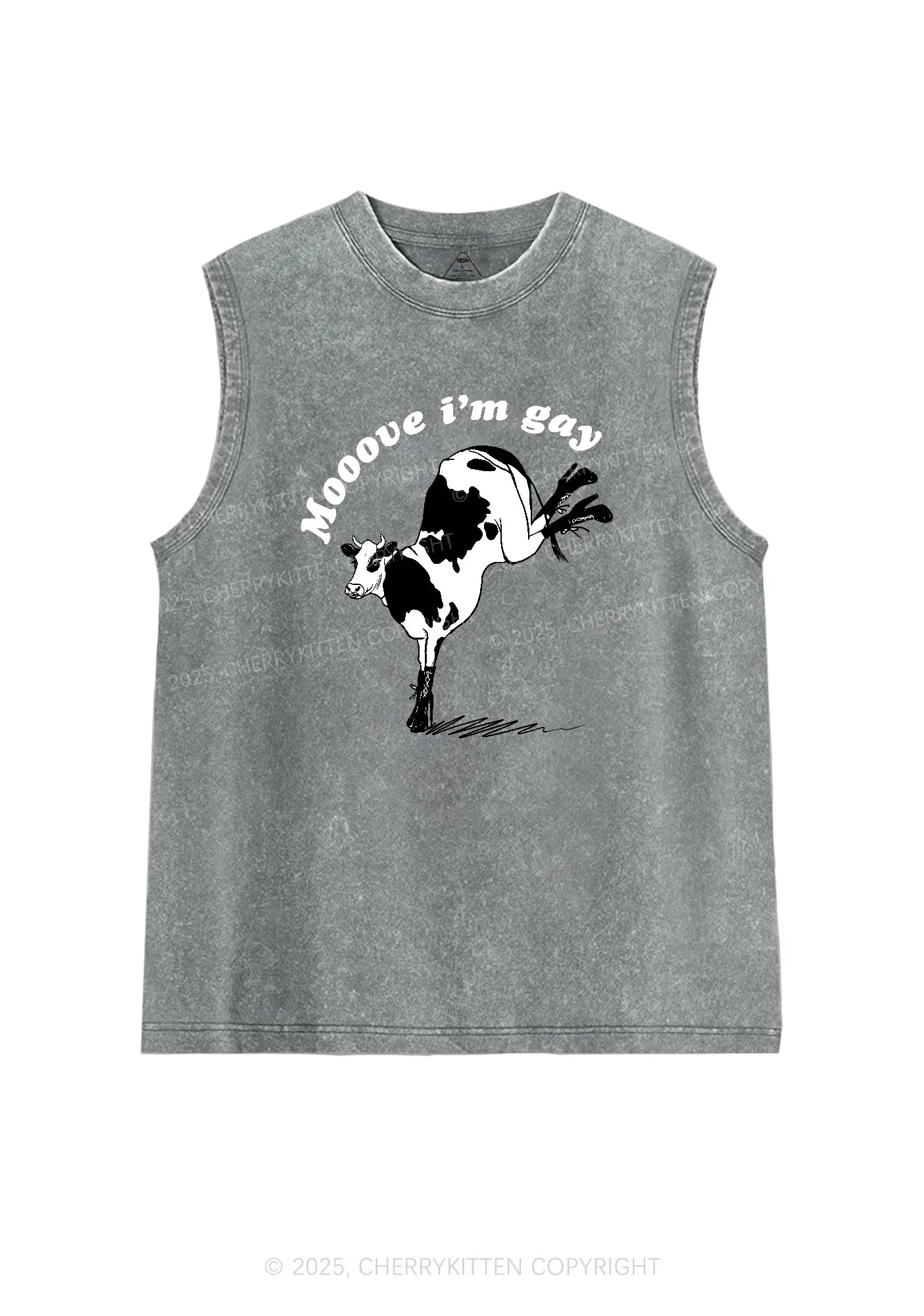 Mooove Im Gay Y2K Washed Tank Cherrykitten - Image 5