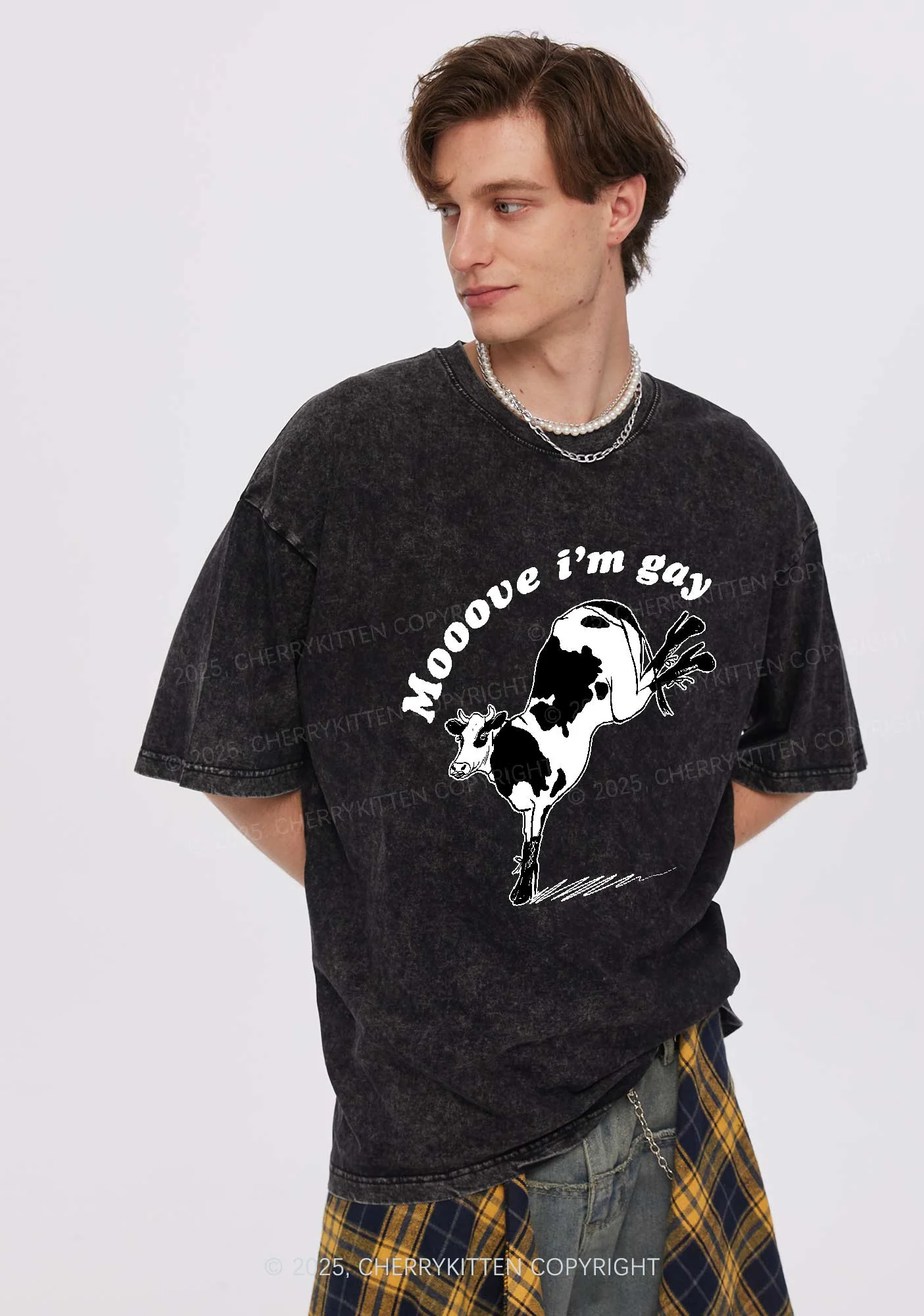 Mooove Im Gay Y2K Washed Tee Cherrykitten - Image 2