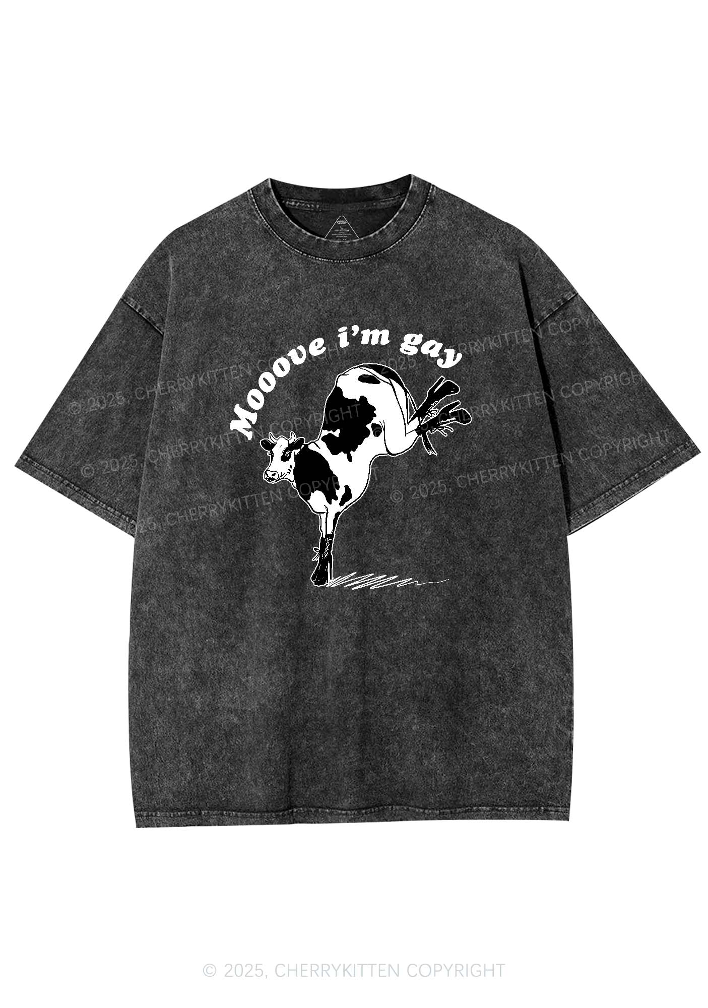 Mooove Im Gay Y2K Washed Tee Cherrykitten - Image 3