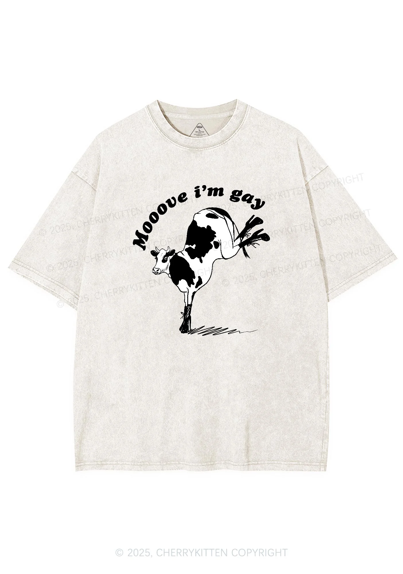 Mooove Im Gay Y2K Washed Tee Cherrykitten - Image 4