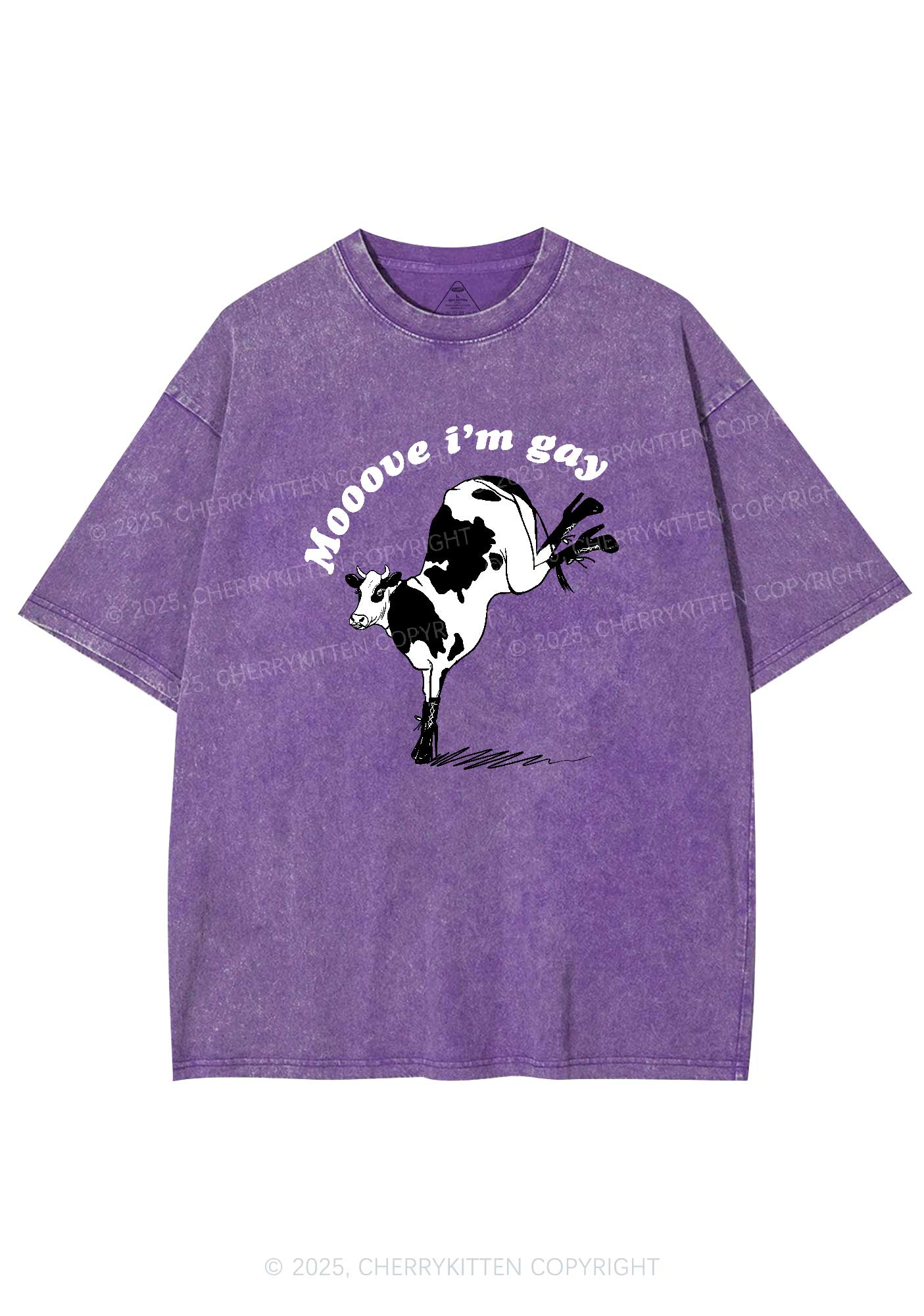 Mooove Im Gay Y2K Washed Tee Cherrykitten - Image 5
