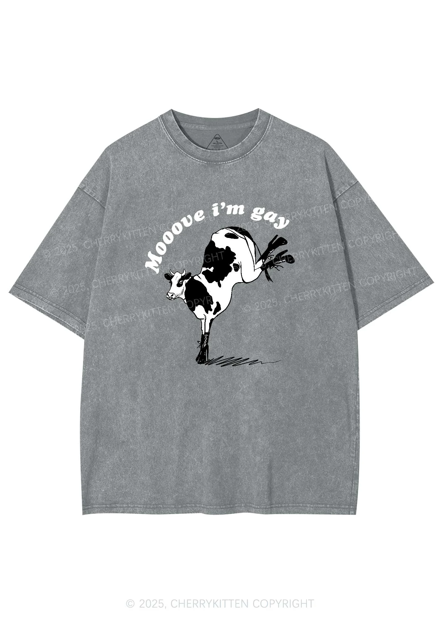 Mooove Im Gay Y2K Washed Tee Cherrykitten - Image 6