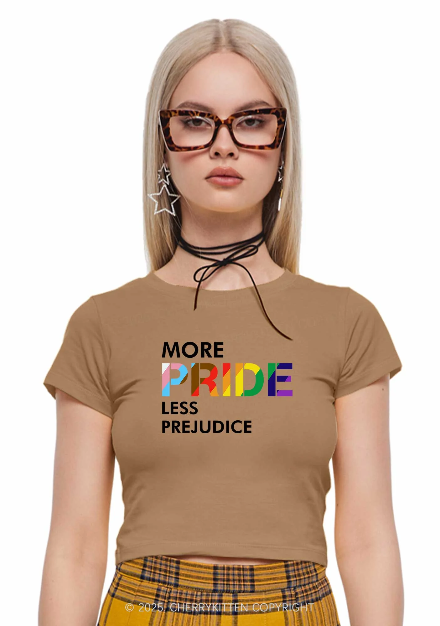 More Pride Less Prejudice Y2K Baby Tee Cherrykitten - Image 3