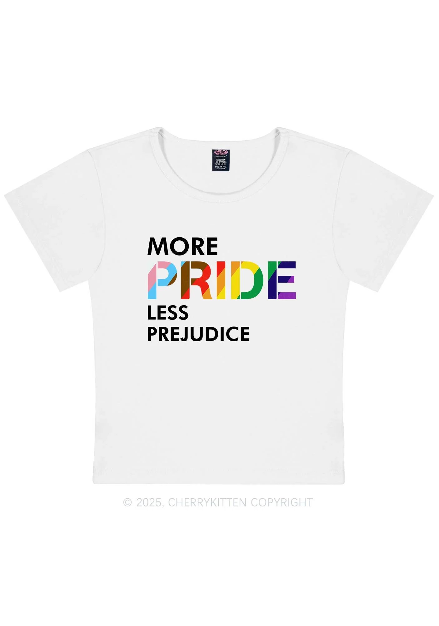 More Pride Less Prejudice Y2K Baby Tee Cherrykitten - Image 4