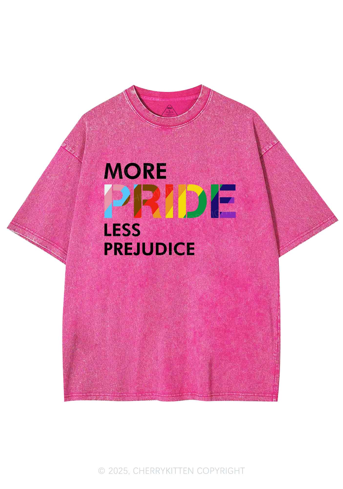 More Pride Less Prejudice Y2K Shirts Washed Tee Cherrykitten - Image 3