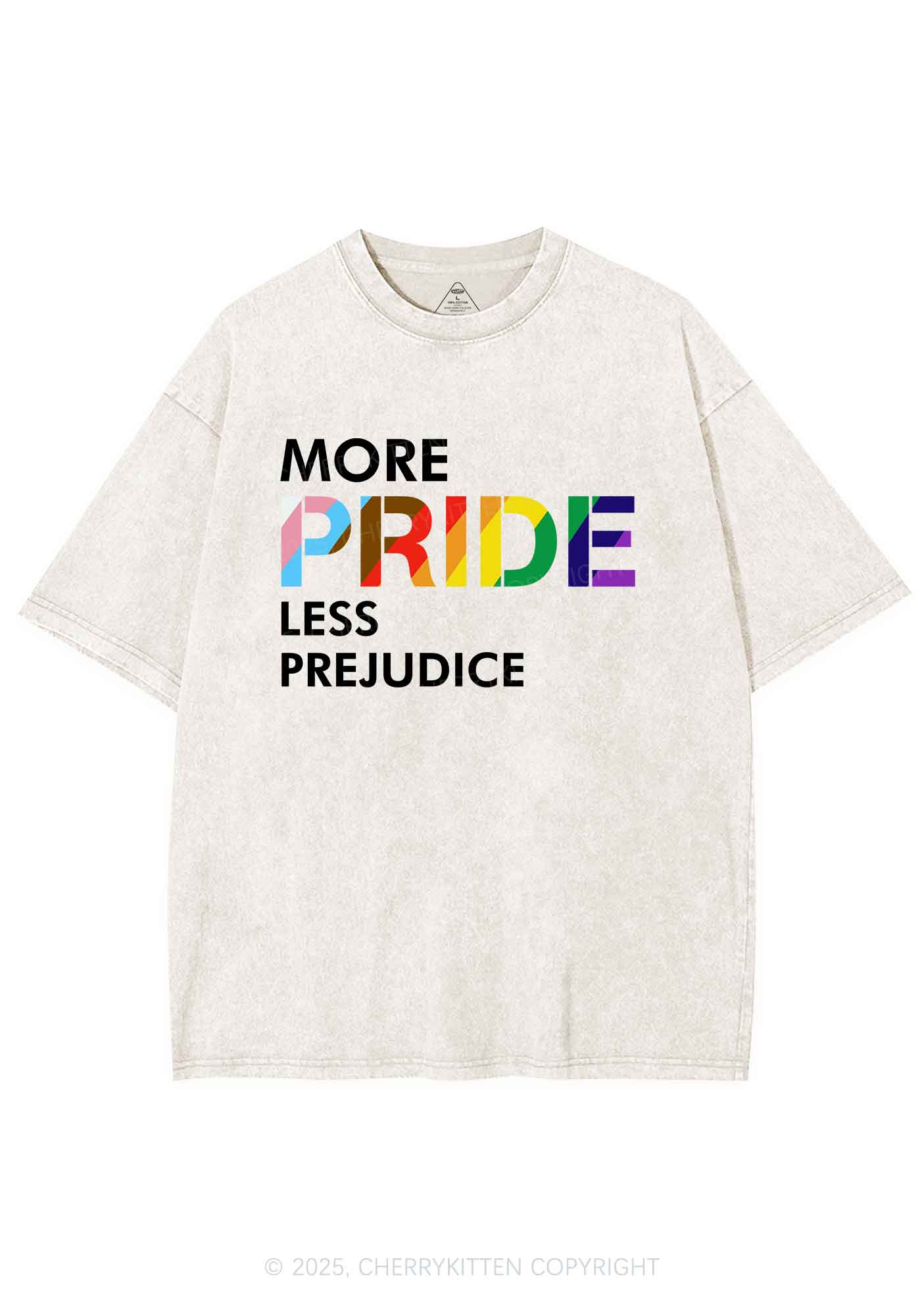 More Pride Less Prejudice Y2K Shirts Washed Tee Cherrykitten - Image 4