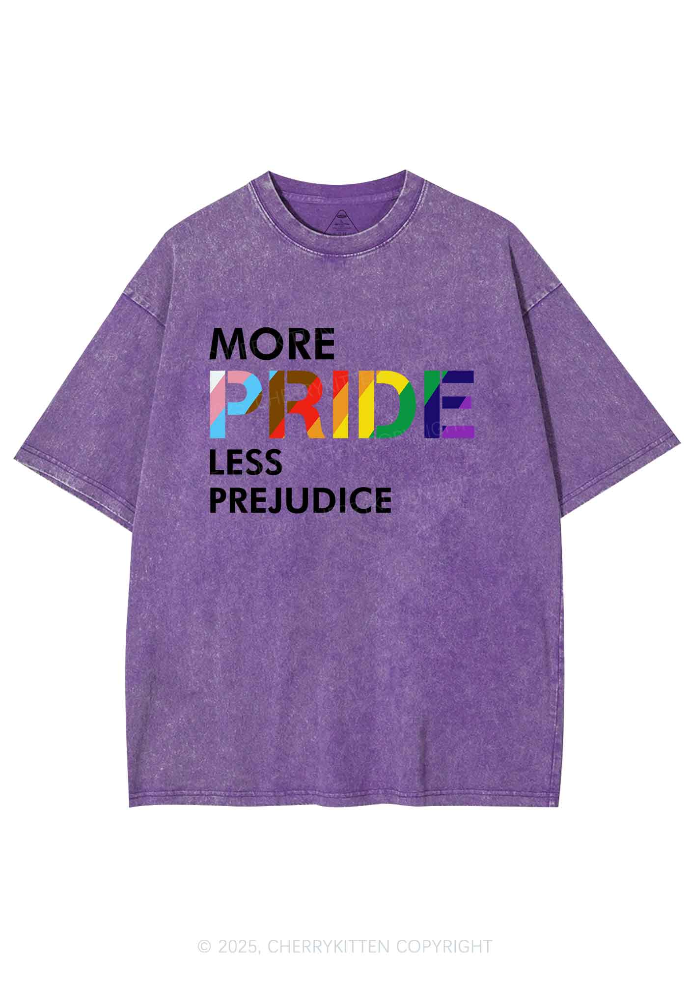 More Pride Less Prejudice Y2K Shirts Washed Tee Cherrykitten - Image 5
