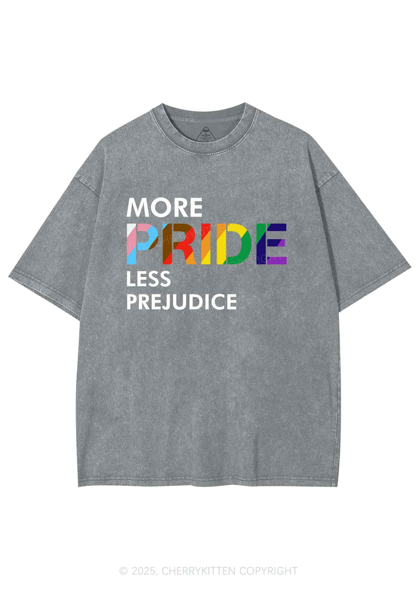 More Pride Less Prejudice Y2K Shirts Washed Tee Cherrykitten - Image 7