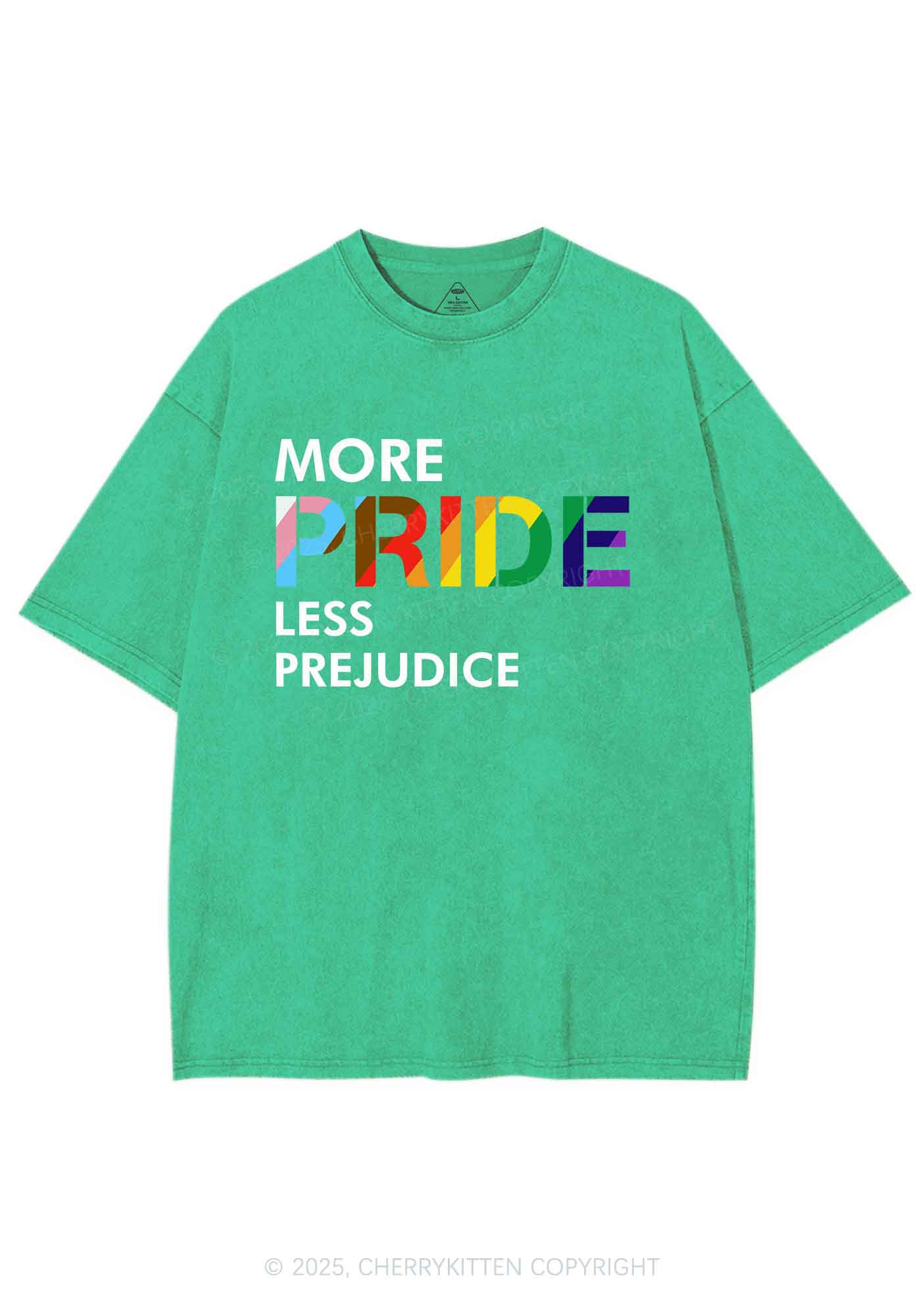 More Pride Less Prejudice Y2K Shirts Washed Tee Cherrykitten - Image 8