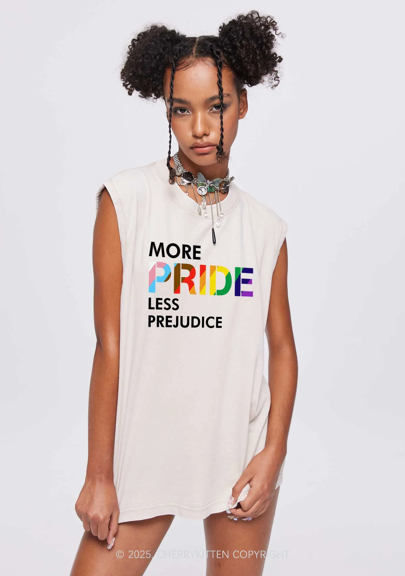 More Pride Less Prejudice Y2K Washed Muscle Tank Cherrykitten - Image 2