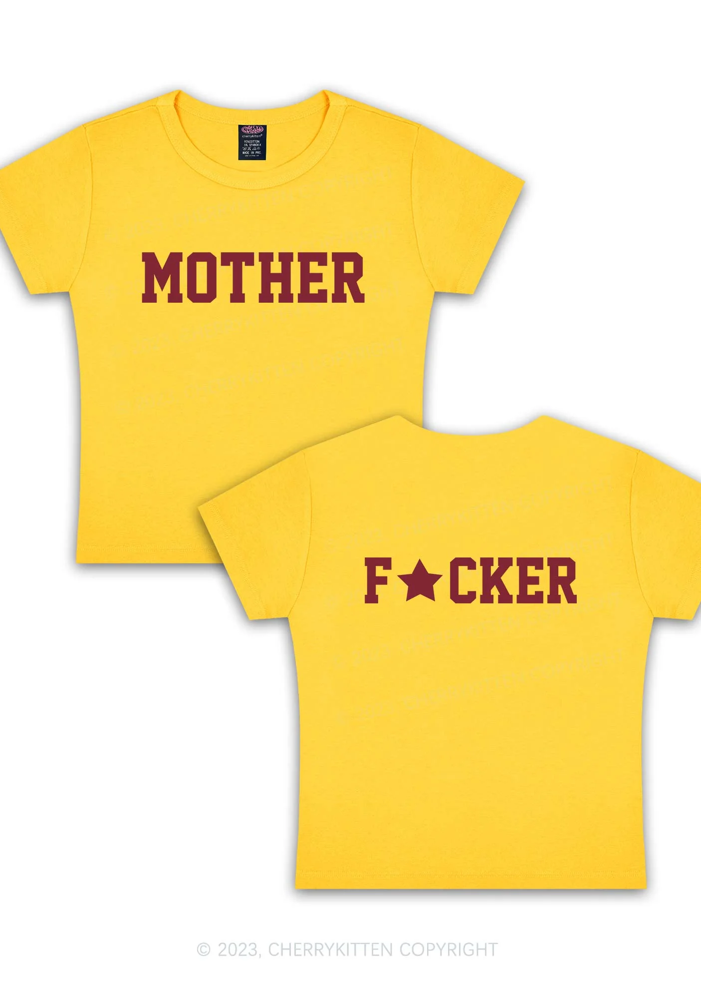 Motherfxcker Two Sides Y2K Baby Tee - Image 7