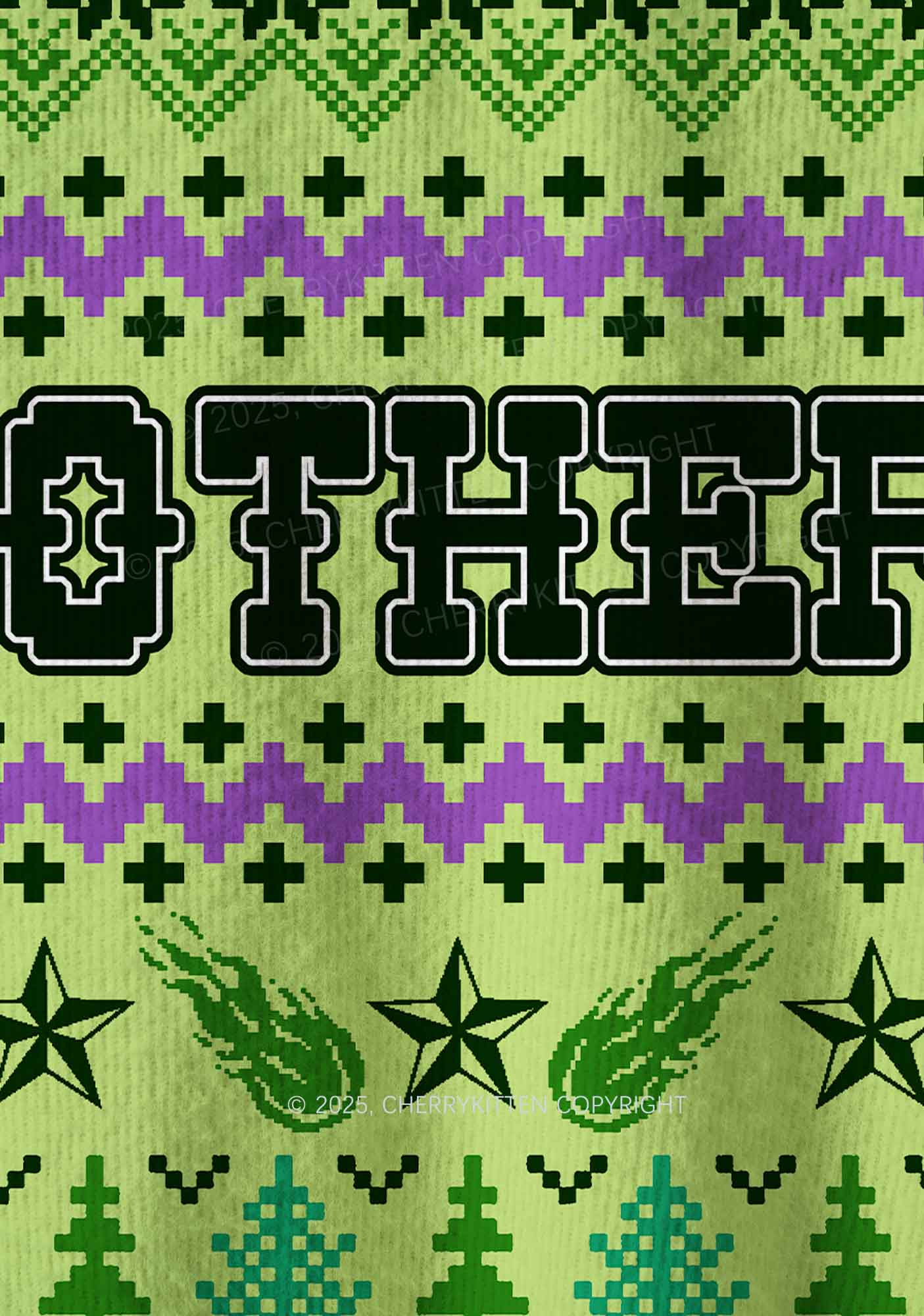 Motherfxcker Two Sides Y2K Christmas Knit Sweatshirt Cherrykitten - Image 4