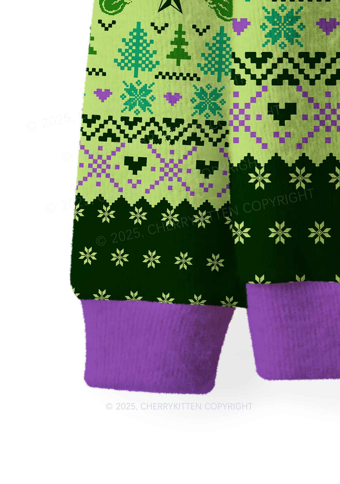 Motherfxcker Two Sides Y2K Christmas Knit Sweatshirt Cherrykitten - Image 6