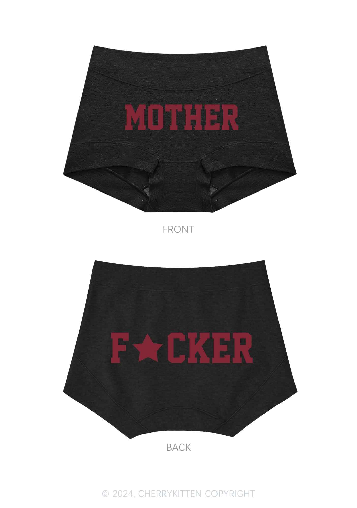 Motherfxcker Two Sides Y2K Mid Rise Waist Boyshort Cherrykitten - Image 5