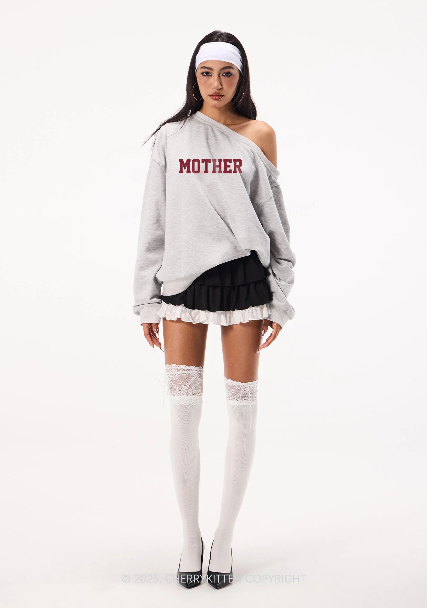 Motherfxcker Two Sides Y2K Off Shoulder Sweatshirts Cherrykitten - Image 2