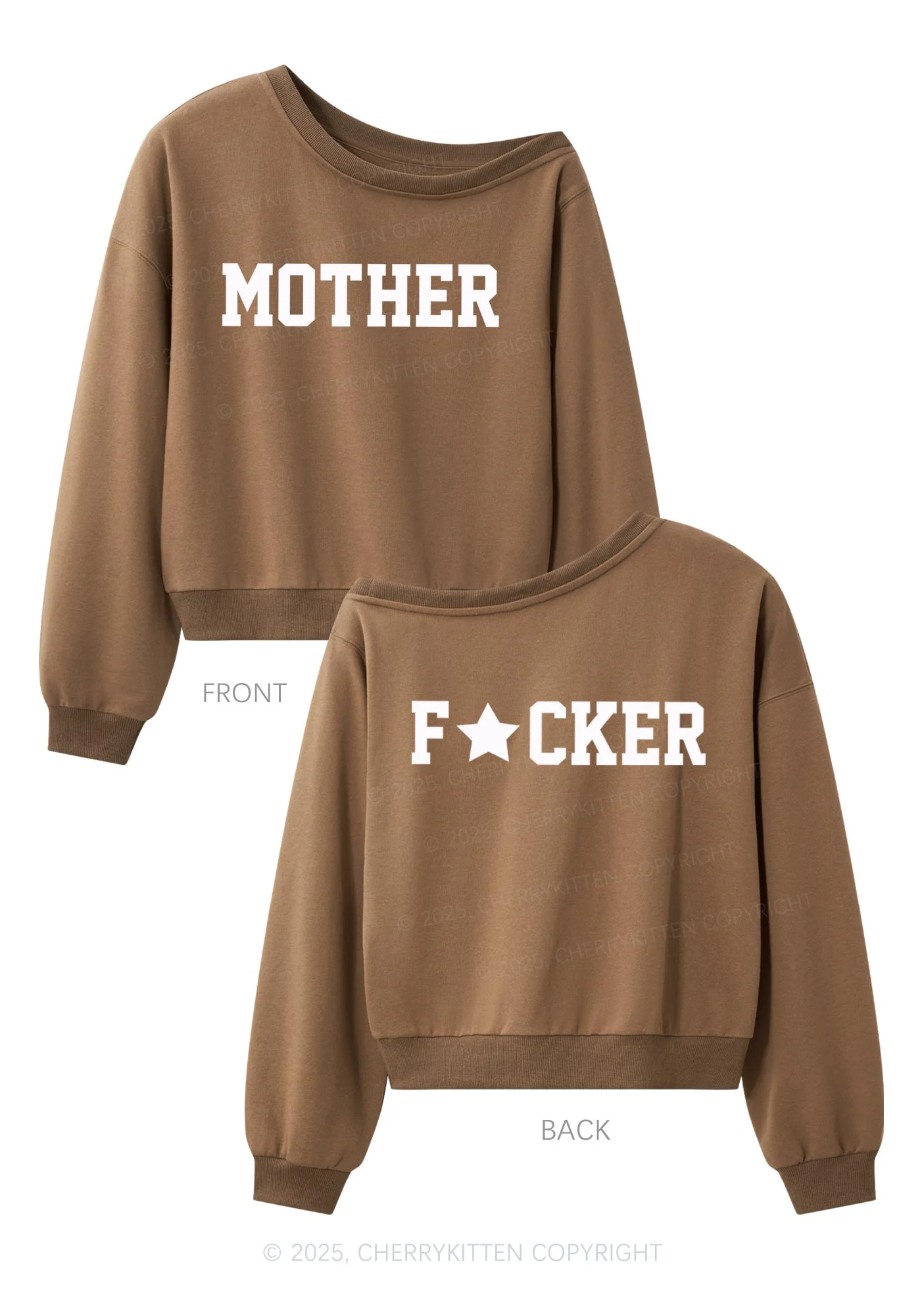 Motherfxcker Two Sides Y2K Off Shoulder Sweatshirts Cherrykitten - Image 4