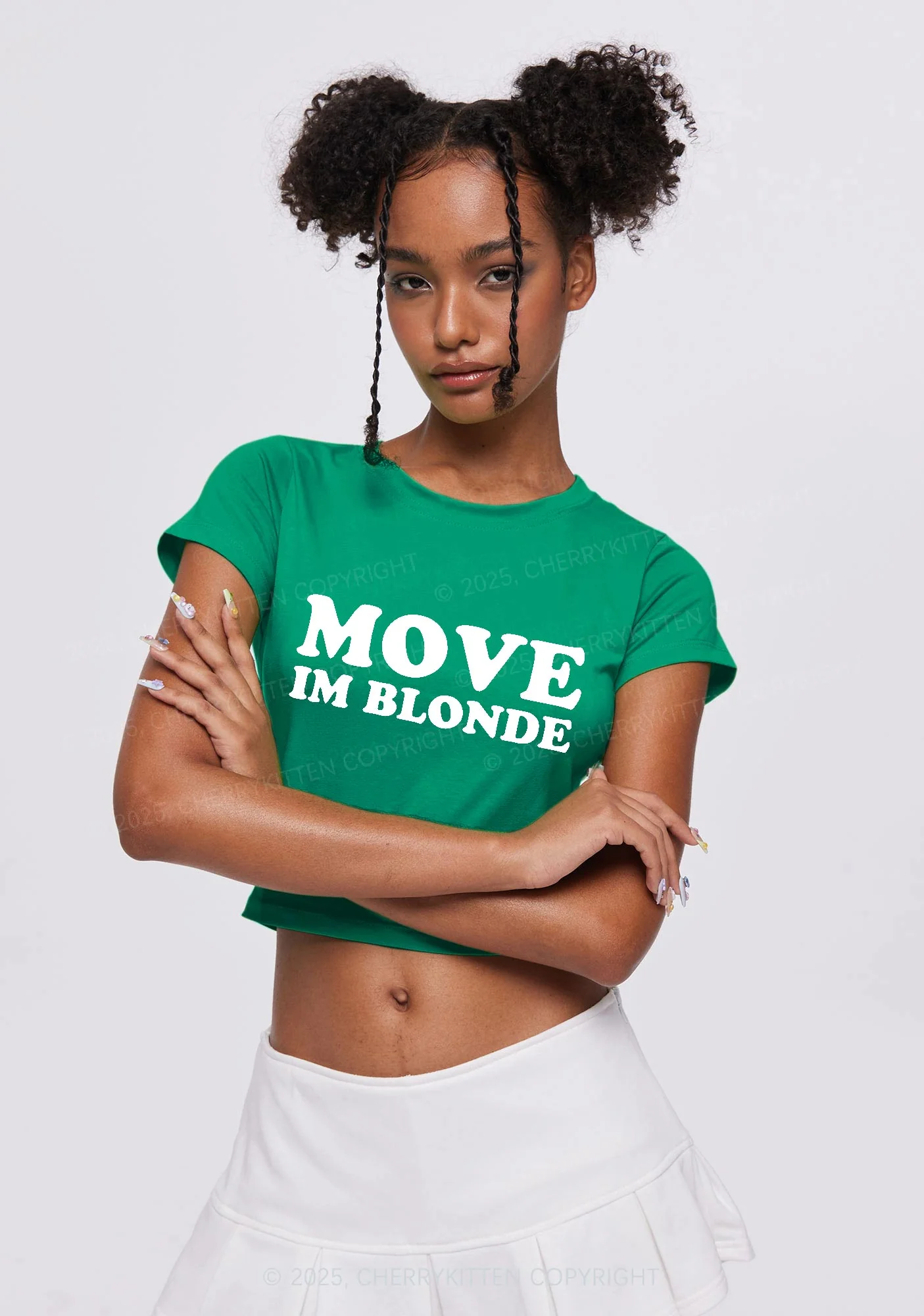 Move Im Blonde Y2K Baby Tee Cherrykitten - Image 2