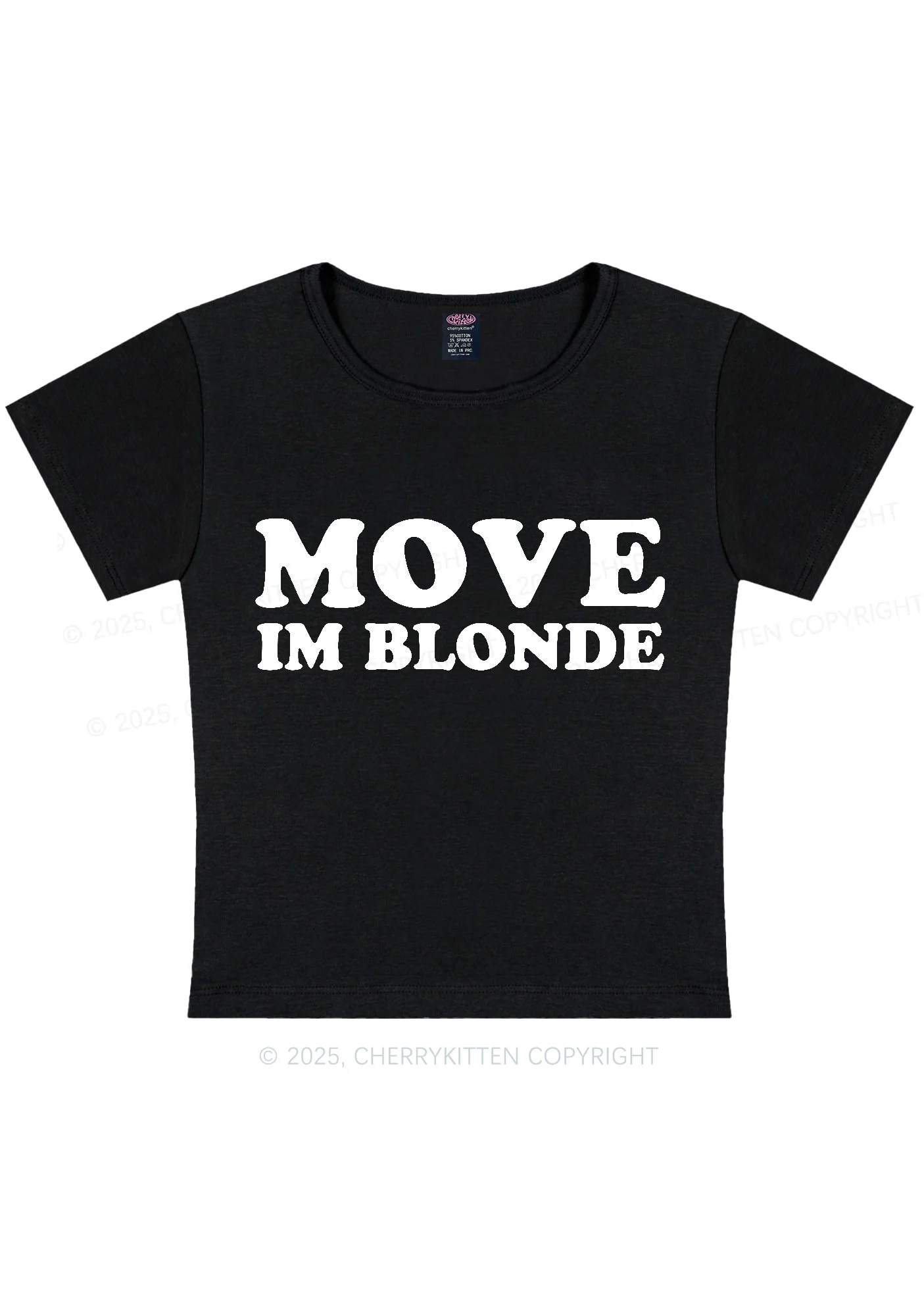 Move Im Blonde Y2K Baby Tee Cherrykitten - Image 3
