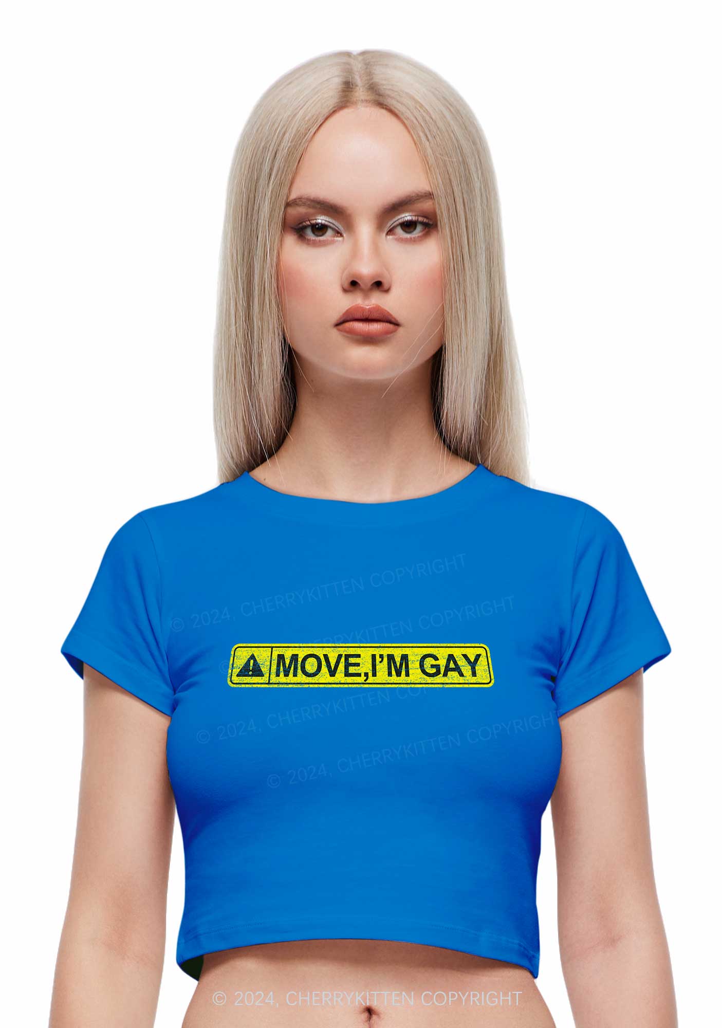 Move I'm Gay Y2K Baby Tee Cherrykitten - Image 3