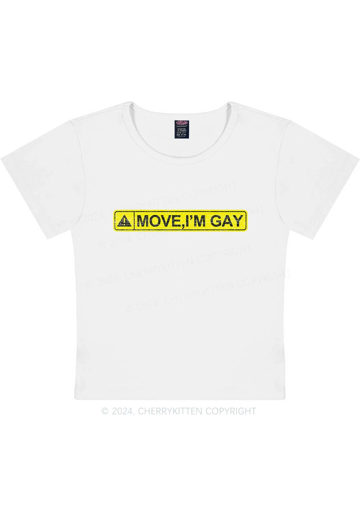 Move I'm Gay Y2K Baby Tee Cherrykitten - Image 5