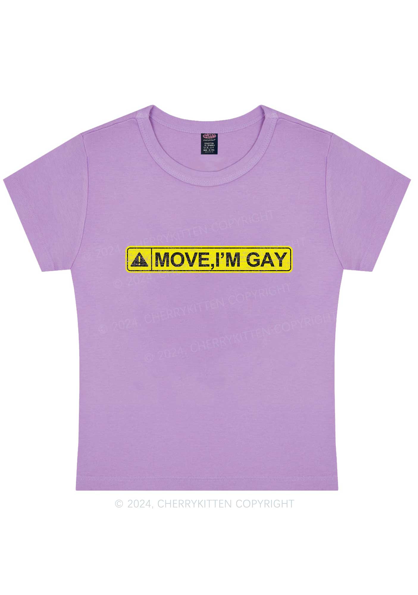 Move I'm Gay Y2K Baby Tee Cherrykitten - Image 6