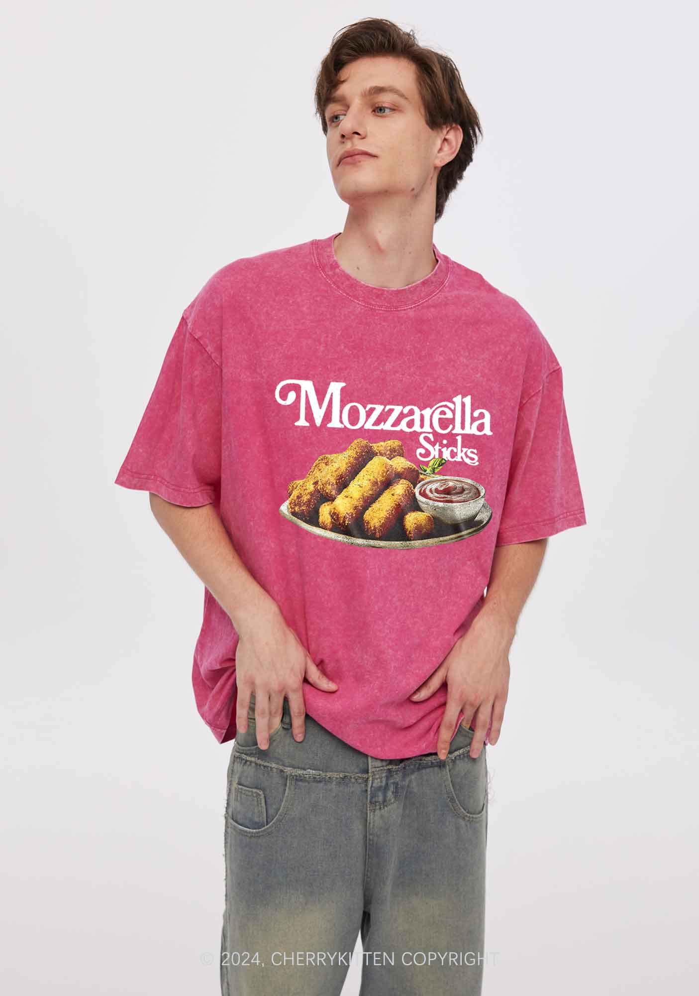 Mozzarella Sticks Y2K Washed Tee Cherrykitten - Image 2
