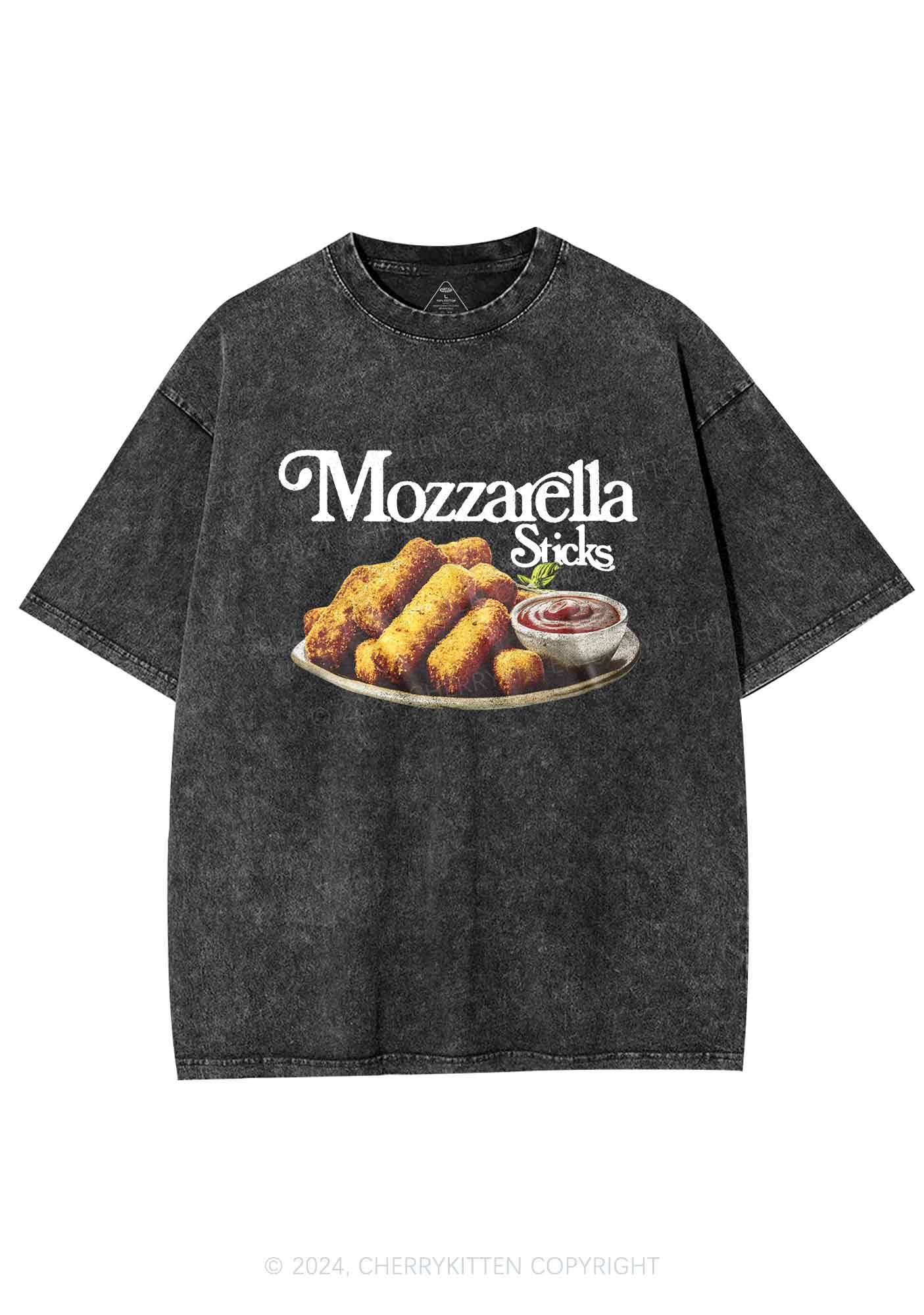 Mozzarella Sticks Y2K Washed Tee Cherrykitten - Image 4