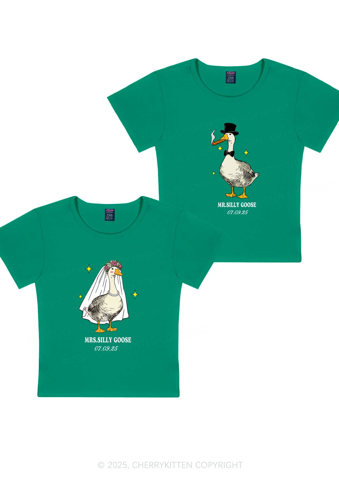 Mr Silly Goose Y2K Valentine's Day Baby Tee Cherrykitten - Image 10
