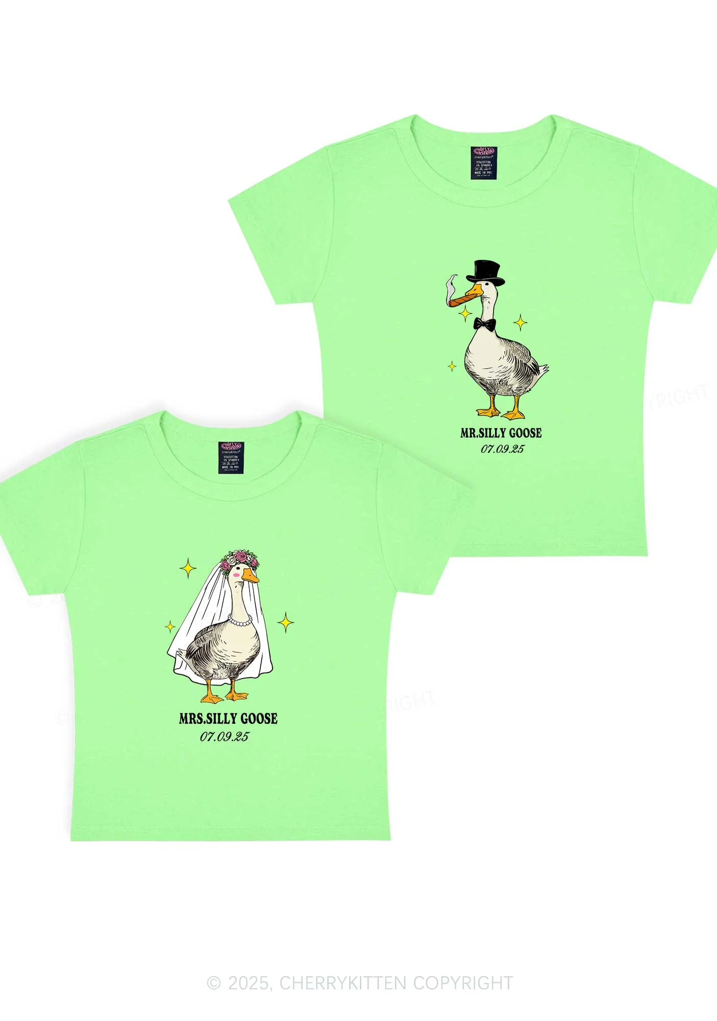 Mr Silly Goose Y2K Valentine's Day Baby Tee Cherrykitten - Image 13