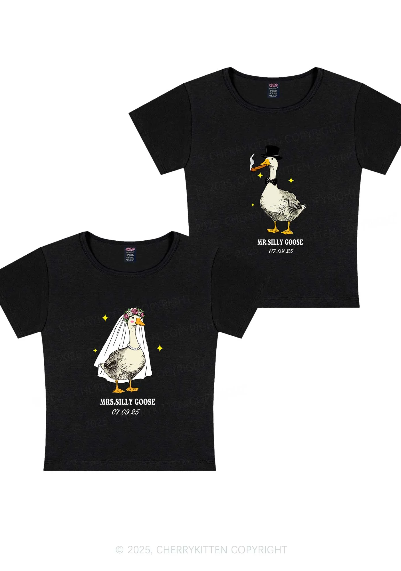 Mr Silly Goose Y2K Valentine's Day Baby Tee Cherrykitten - Image 4