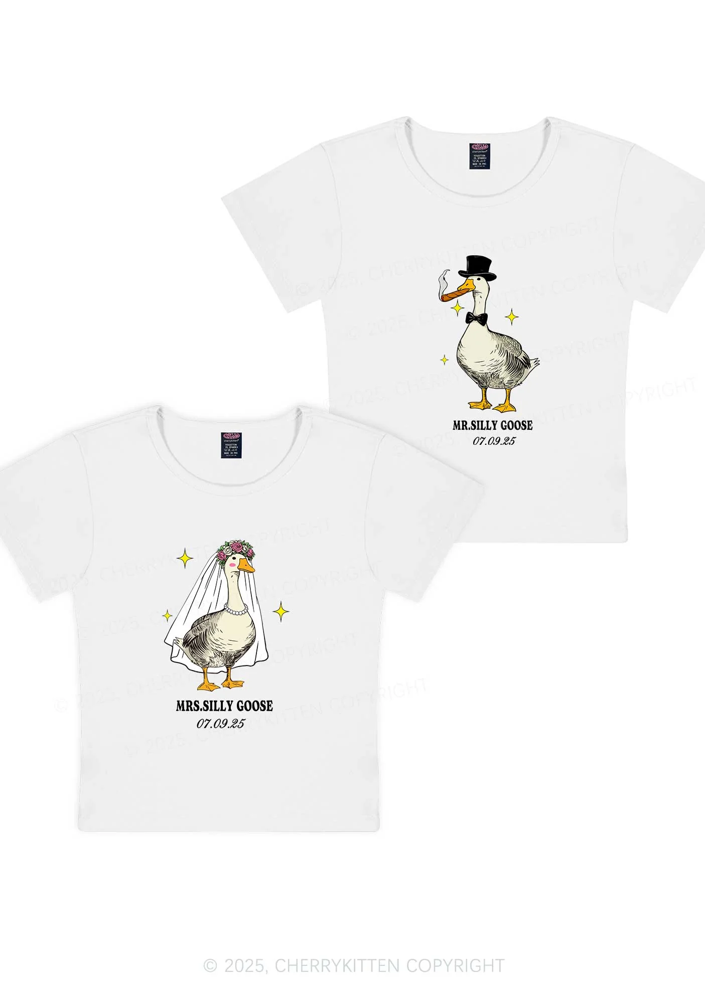 Mr Silly Goose Y2K Valentine's Day Baby Tee Cherrykitten - Image 7