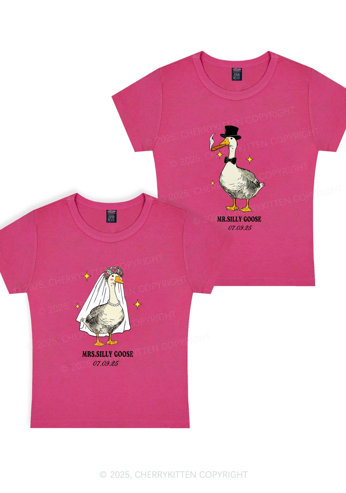 Mr Silly Goose Y2K Valentine's Day Baby Tee Cherrykitten - Image 8