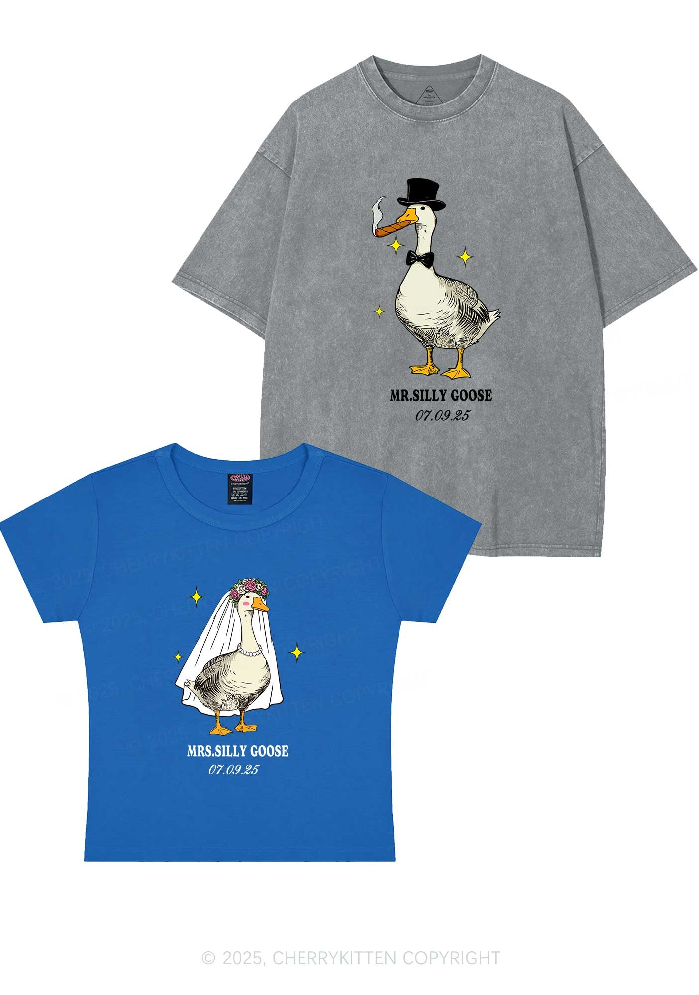 Mr Silly Goose Y2K Valentine's Day Couple Shirt Cherrykitten - Image 11