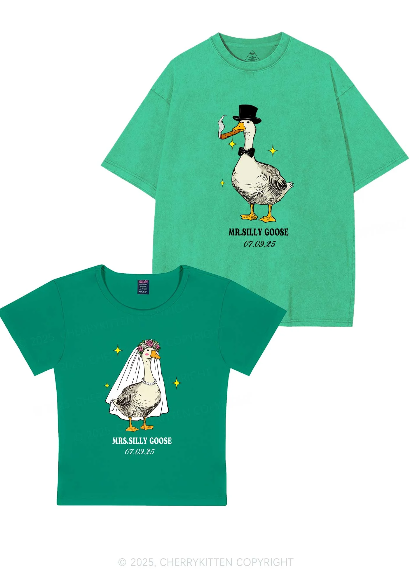 Mr Silly Goose Y2K Valentine's Day Couple Shirt Cherrykitten - Image 12