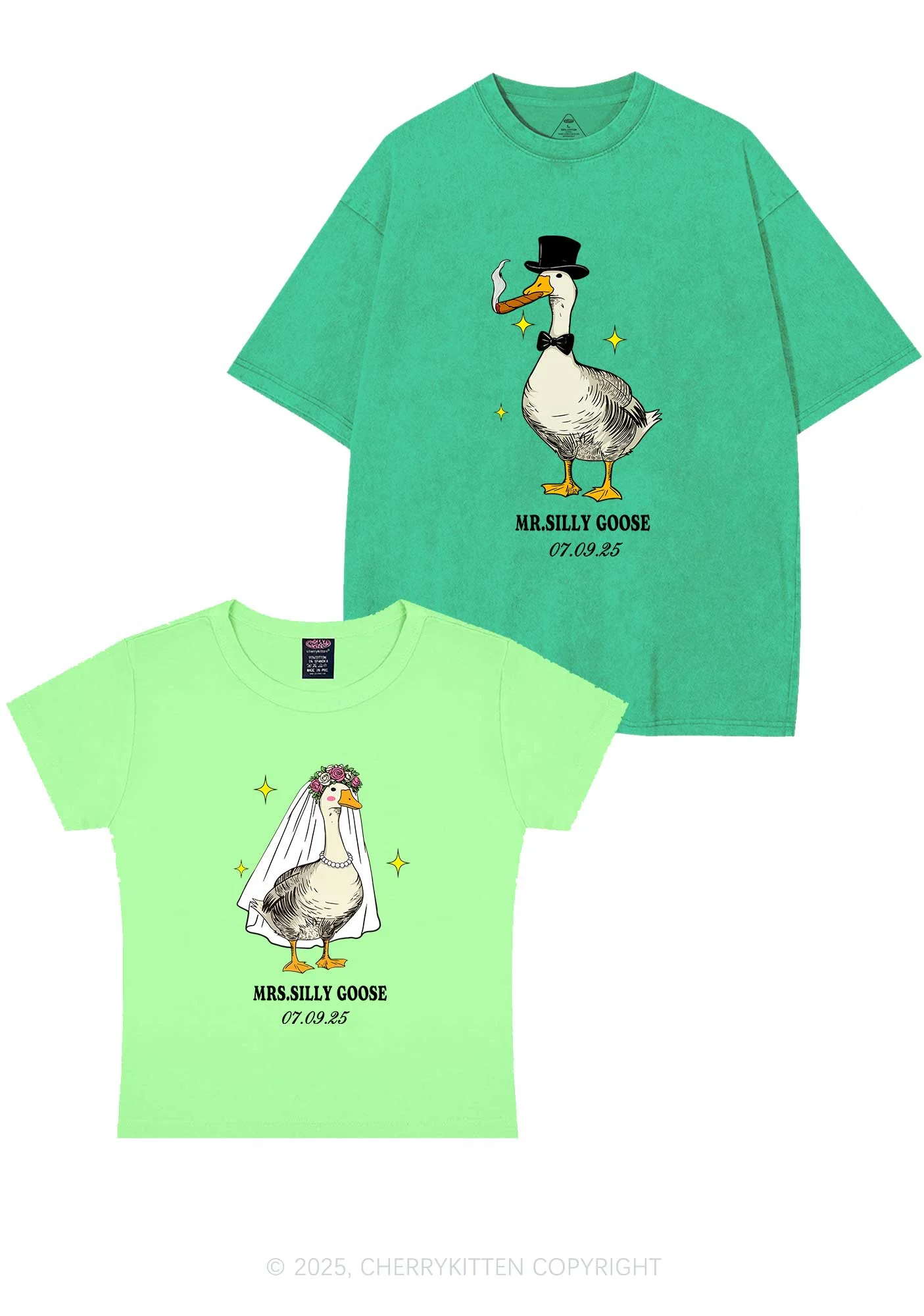 Mr Silly Goose Y2K Valentine's Day Couple Shirt Cherrykitten - Image 13
