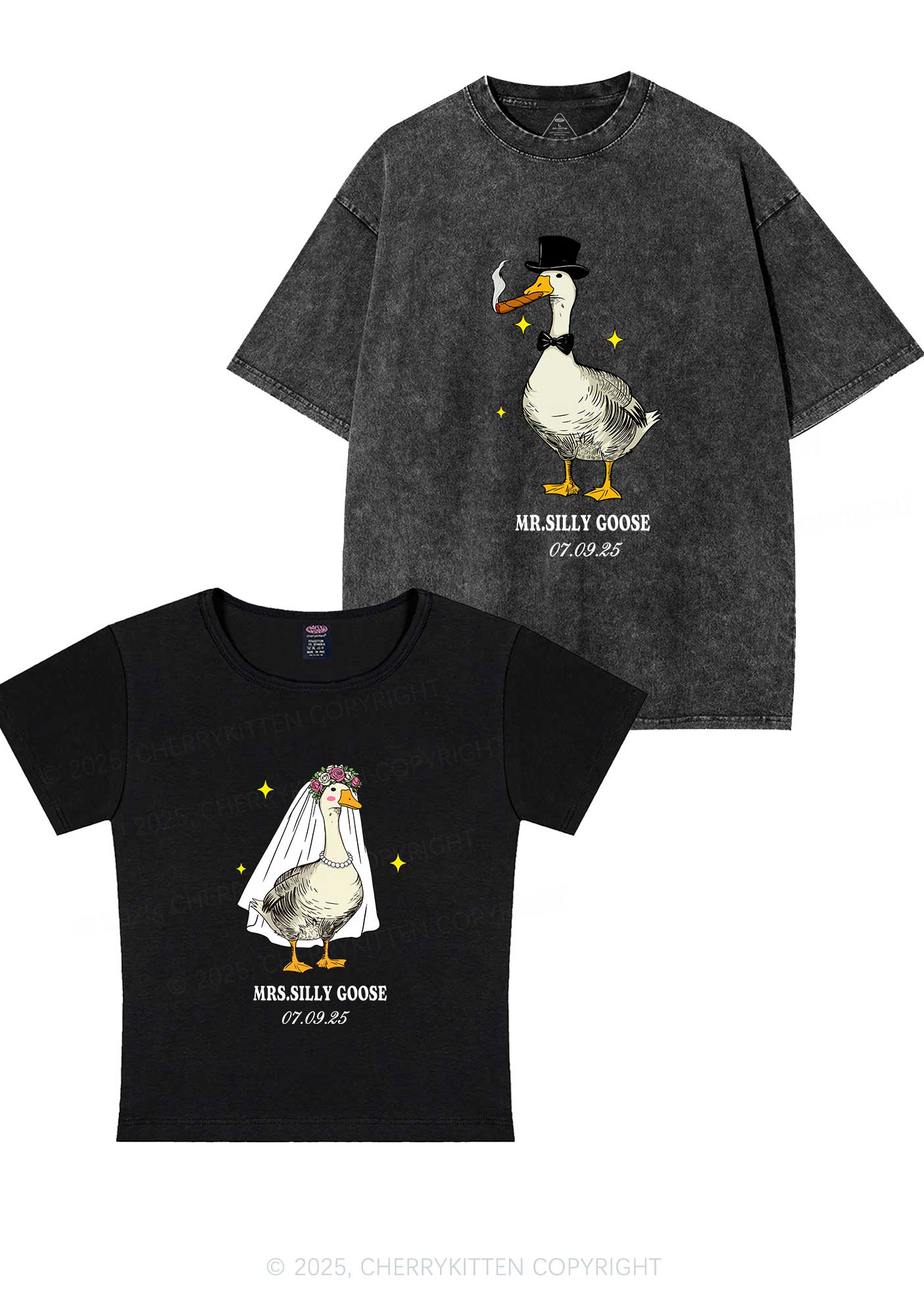 Mr Silly Goose Y2K Valentine's Day Couple Shirt Cherrykitten - Image 4